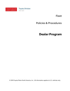 Toyota Fleet Policies and Procedures-Dealer-USA2018