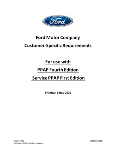 Ford Specifics for PPAP4-1Nov2020