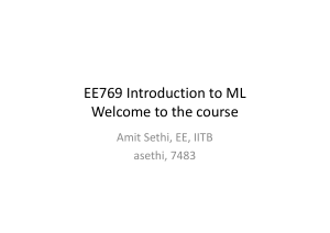 EE769-1 Intro to Intro to ML