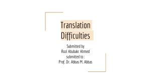Translation Difficulty ppt
