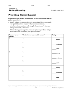 Prewriting  Gather Support