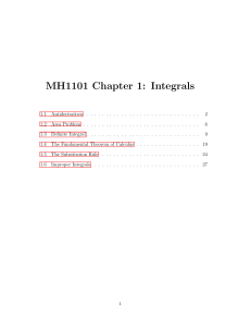 MH1101 Calculus 2 Chapter1 NOTES