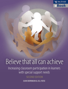 Believe That All Can Achieve 2  Increasing Classroom Participation in Learners with Special Support Needs