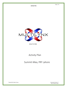 Activity plan for firmware upgrade Summit-Mea, Lahore