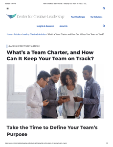 54 - How to Make a Team Charter   Keeping Your Team on Track   CCL