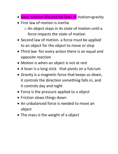 newtons laws of motion- notes and vocabulary