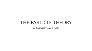 THE PARTICLE THEORY