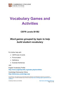 Cambridge Vocabulary Games
