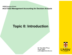 ACCT2522 Topic 0  Introduction Lecture 2023 Student Slides 1 per page