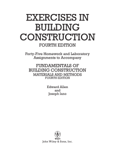 Exercises in Building Construction Materials and Methods