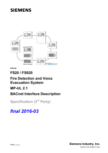 SIEMENS FS20 / FS920 BACnet Interface Description