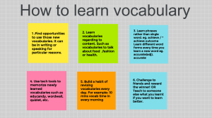 How to learn vocabulary