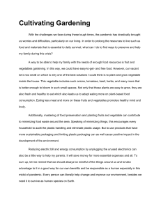 Cultivating Gardening- Essay