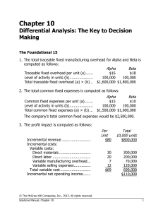 Differential Analysis The Key to Decisio