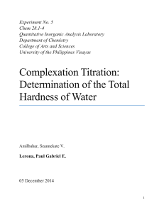 Complexation Titration Determination of (1)