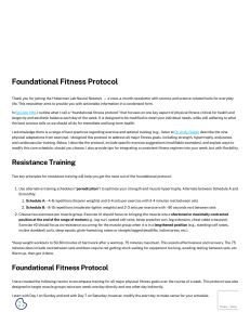 Foundational Fitness Protocol - Huberman Lab