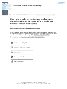 How rude is rude: an exploratory study among Australian Millennials, Generation ‘X’ and Baby Boomers mobile phone users