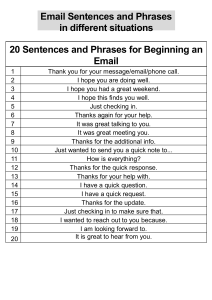 Email Sentences and Phrases