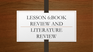 RWS L7 BOOK AND LITERATURE REVIEW