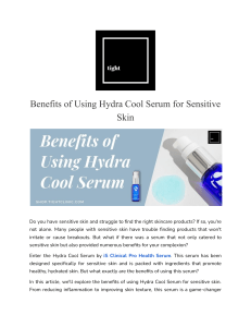 Benefits of Using Hydra Cool Serum for Sensitive Skin