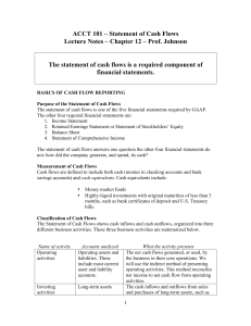 ACCT 101 Chapter 12 Handout
