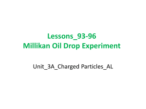 Lessons 97-98 U3A Millikan's oil drop experiment AL