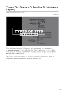 mechanicalenotes.com-Types of Fits Clearance Fit Transition Fit Interference Fit PDF