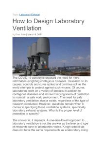How to Design Laboratory Ventilation