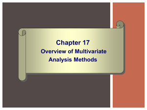 Overview of multivariate analysis methods