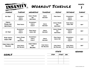 Insanity Schedule Month-1