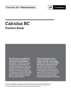 2017 AP Calculus BC Practice Exam