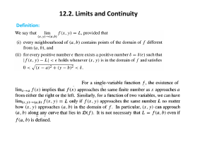 Chapter 12.2 Limits and Continuity noye
