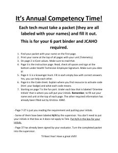 Annual Competency Checklist Instructions