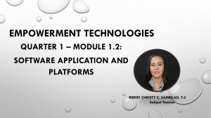 EMPOWERMENT TECHNOLOGY (SOFTWARE APPLICATION AND PLATFORMS