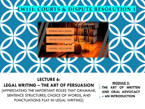 Courts & dispute resolution the art of persuasion in writing 