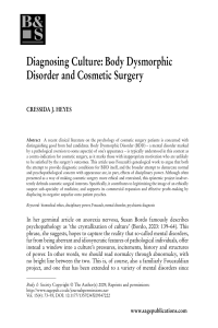Hayes, Diagnosing Culture- Body Dysmorphic Disorder and Cosmetic Surgery