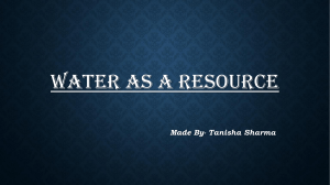 Water as a resource