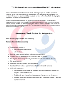 Y11 Mathematics Assessment Week May 2023 Information.docx