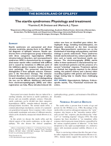 Epilepsia - 2012 - Dreissen - The startle syndromes  Physiology and treatment