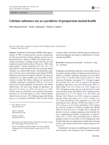 Lifetime Substance Use as Predictor of PostPartum Mental Health