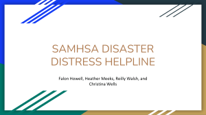 SAMHSA DISASTER DISTRESS HELPLINE