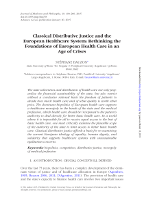 [Journal of Medicine and Philosophy 2015-jan 30 vol. 40 iss. 2] Bauzon, S. - Classical Distributive Justice and the European Healthcare System  Rethinking the Foundations of European Health Care in an Age (2015) [10.1093 jmp j - libgen.li