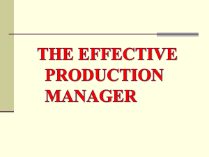 The effective production manager