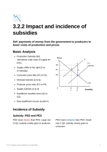 3.2.2 impact and incidence of subsidies