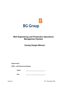 BG Group - Casing Design Manual