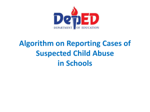 Algorithm on Reporting Cases of Suspected Child Abuse