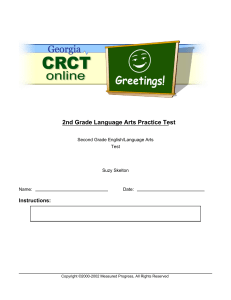 Georgia CRCt 2nd Grade ELA test