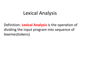 Ch 2- Lexical Analysis