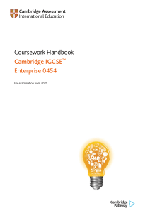 0454 Coursework Handbook for examination from 2020
