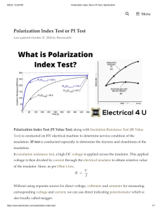 Polarization Index Test or PI Test   Electrical4U